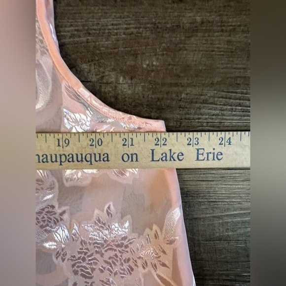 Vtg Victoria's Secret 80’s Peach Crystal Floral Sweep Nightgown Babydoll XL H4 - Picture 8 of 9